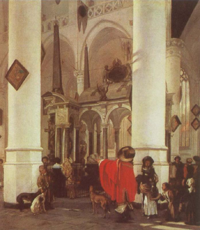 Emmanuel de Witte Interior of the Nieuwe Kerk,Delft with the Tomb of WIlliam i of Orange oil painting picture